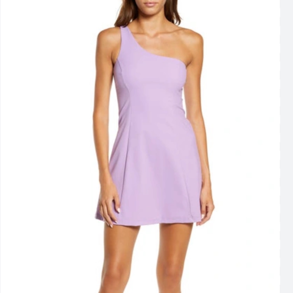 Outdoor Voices One-Shoulder Exercise Dress In Lavender Purple